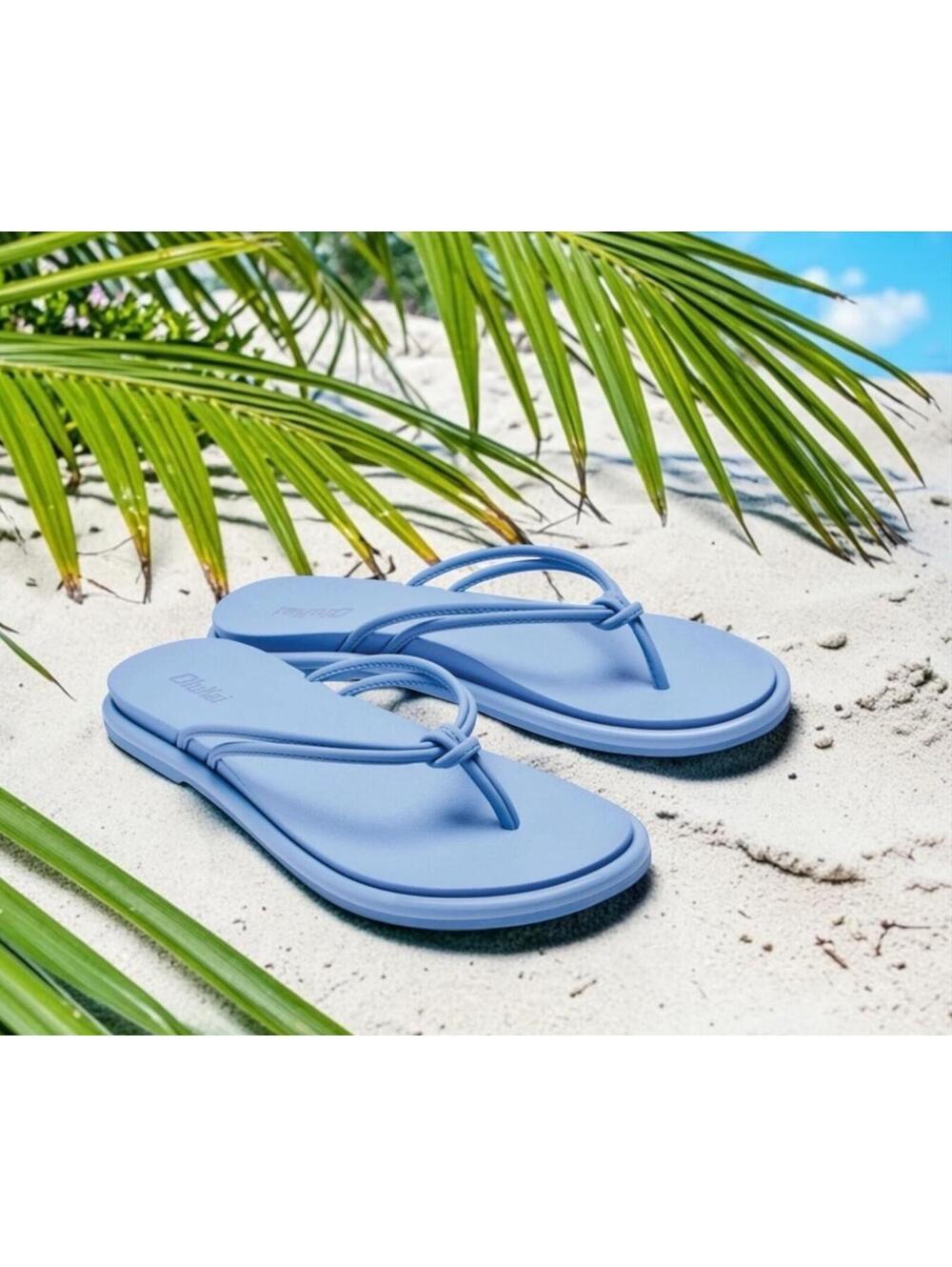 Olukai Paki Women's Flip Flops, Cloud Blue/Cloud Blue Size 8